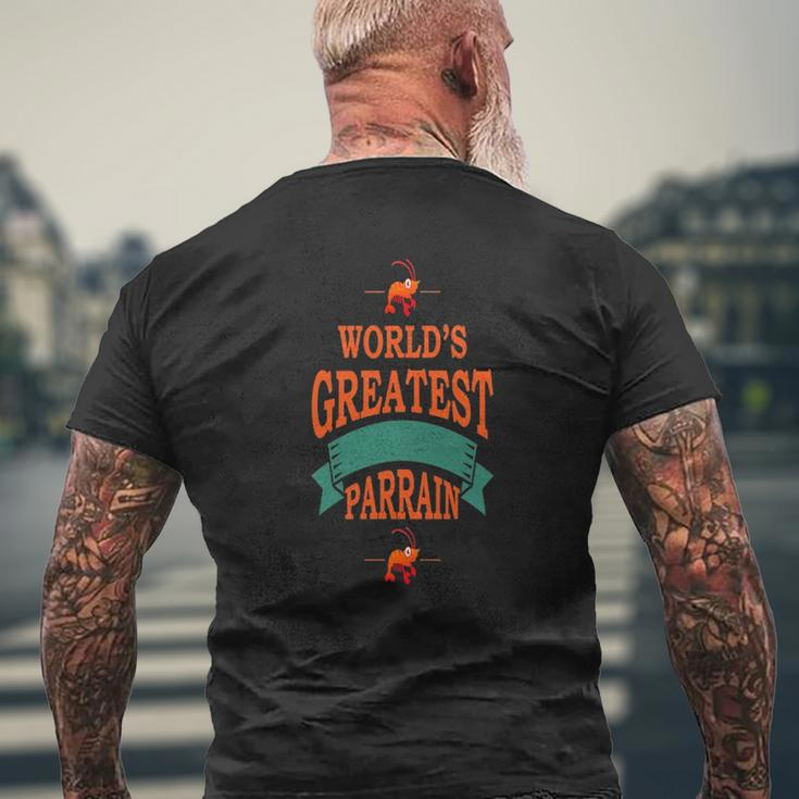 Mens World's Greatest Parrain [No 2] Mens Back Print T-shirt Gifts for Old Men